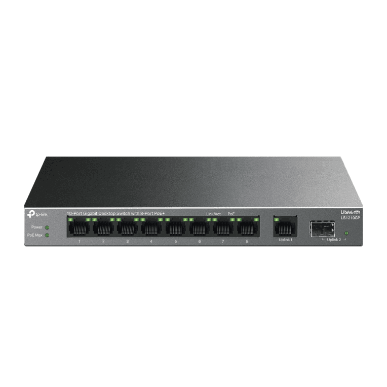 Switch Tp-link LS1210GP 8 Puertos 10/100 Con 2 Puertos Gigabit Sin PoE — imagen 1