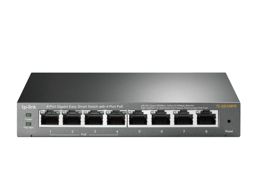 Switch Tp-Link TL-SG108PE 8 Port Giga 4 Port PoE Easy Smart — imagen 1