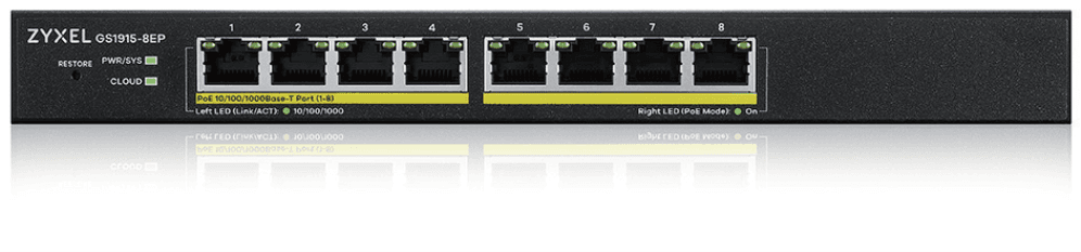 Switch Zyxel GS1915-8EP 8-Port GbE PoECPNTSmart Hybrid Mode Switch — imagen 1