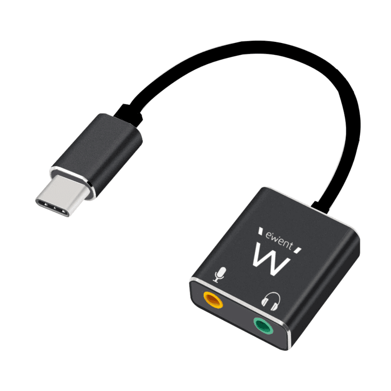 Tarjeta de sonido Ewent USB tipo C a jack 3.5 mm auricular y micro — imagen 1