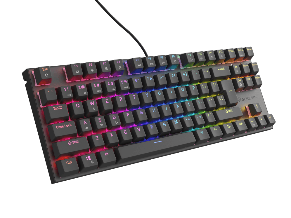 Teclado Gaming Genesis Thor 303 USB Retroiluminado Mecanico Negro — imagen 1