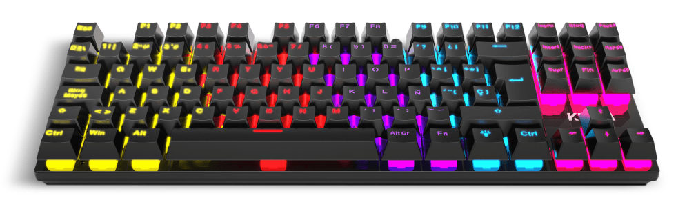 Teclado Gaming Krom Kasic Tkl Rainbow Es Usb Retroiluminado Mecanico Negro — imagen 1