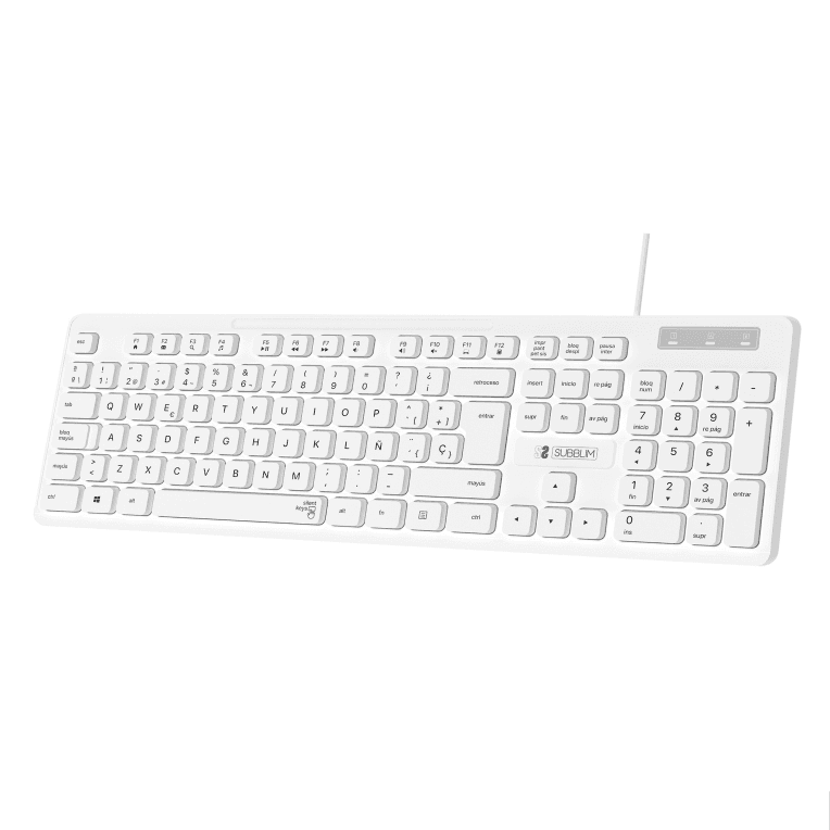 Teclado Subblim Business Slim Silencioso USB Blanco — imagen 1