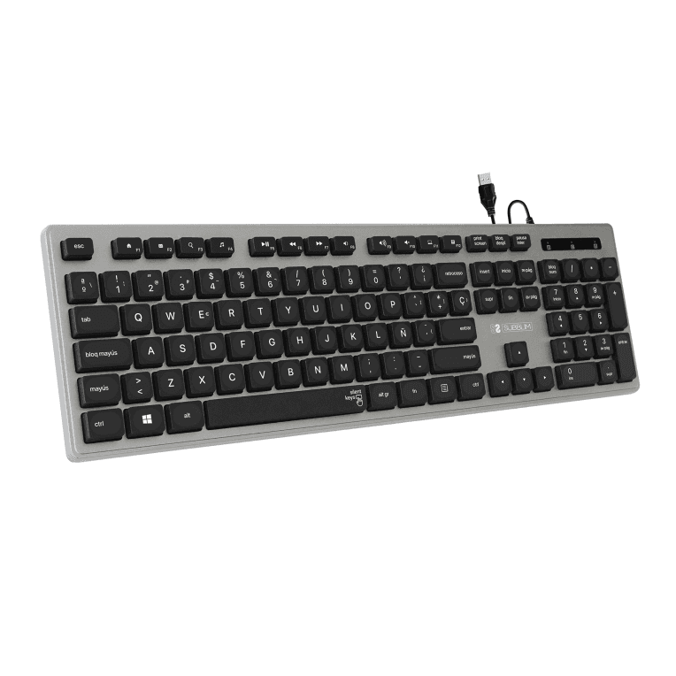 Teclado Subblim Wired Ergo Keys Silent Flat HQ USB Grey — imagen 1