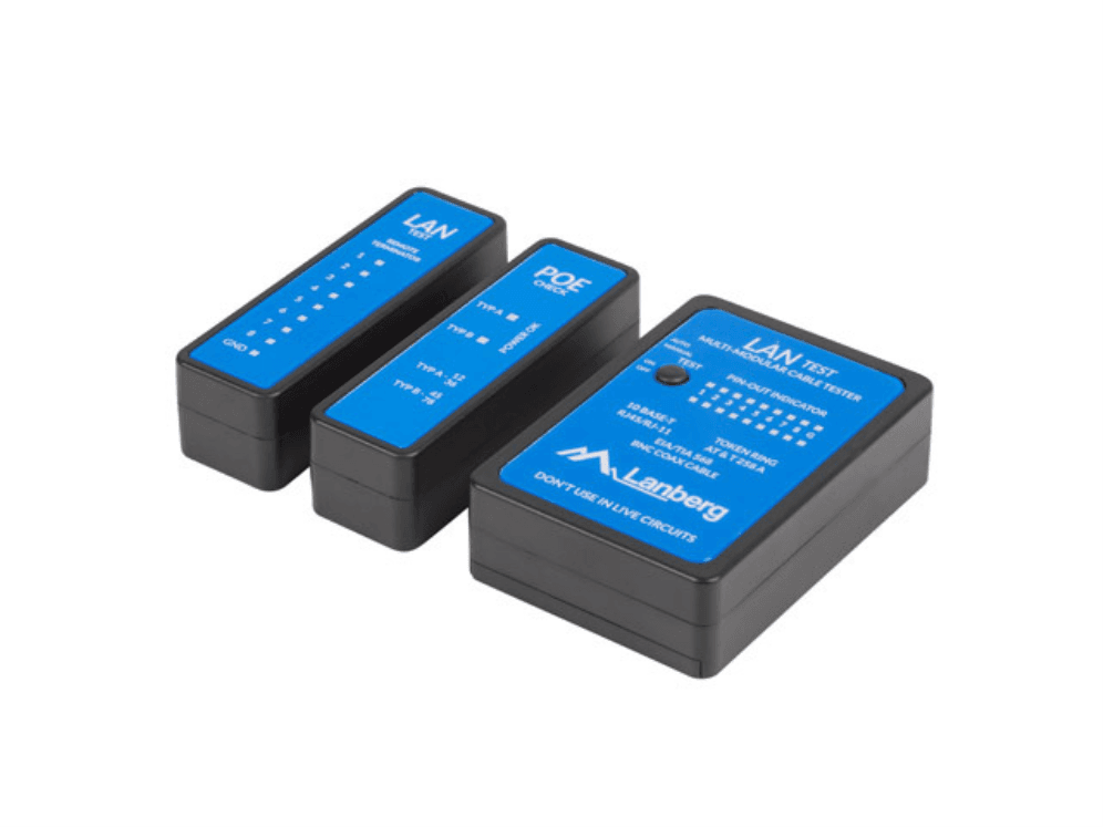 Tester Lanberg PoE para Cable RJ45 RJ12 RJ11 y Coaxial NT-0404 — imagen 1