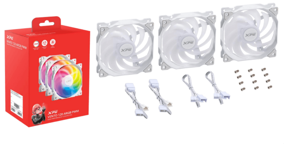 Ventilador de Caja XPG Vento 120mm Blanco RGB X3 — imagen 1